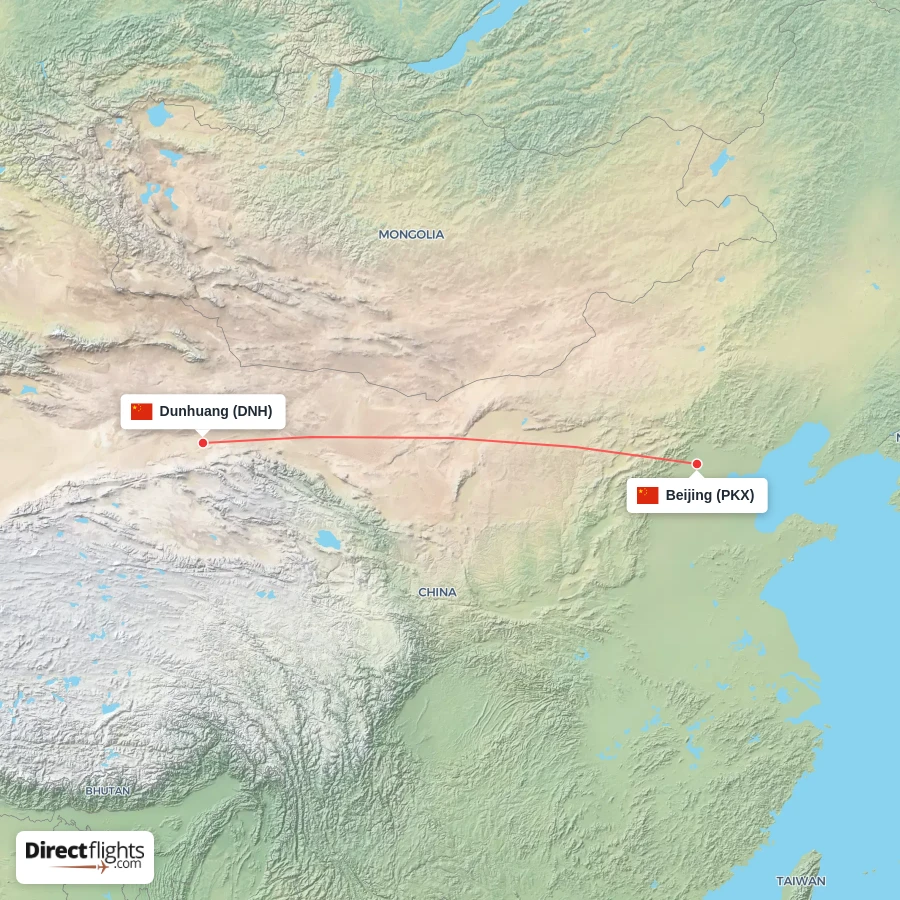 DNH - PKX route map