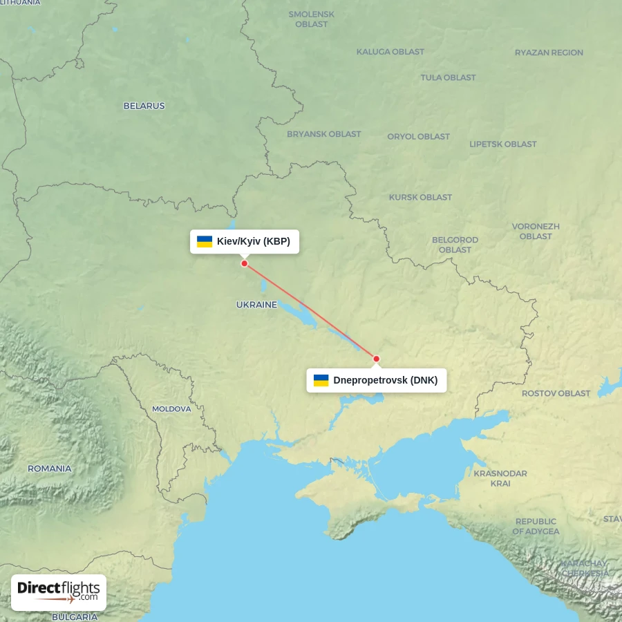 DNK - KBP route map
