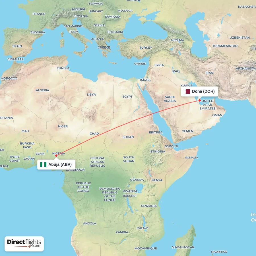 DOH - ABV route map