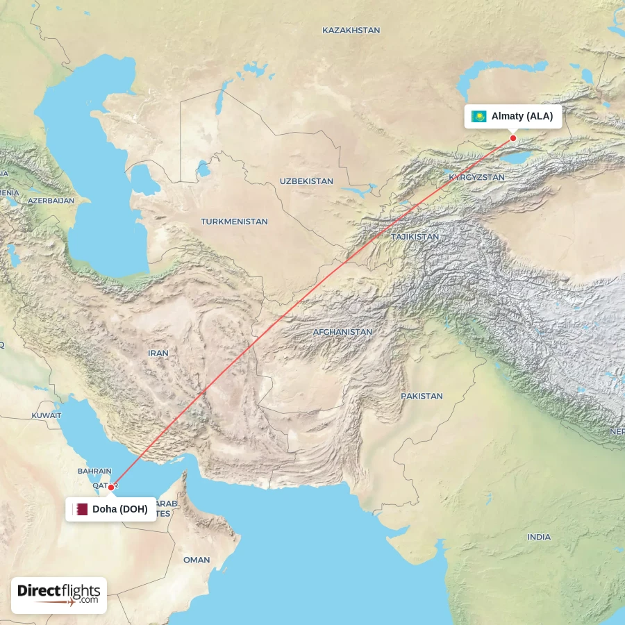 DOH - ALA route map