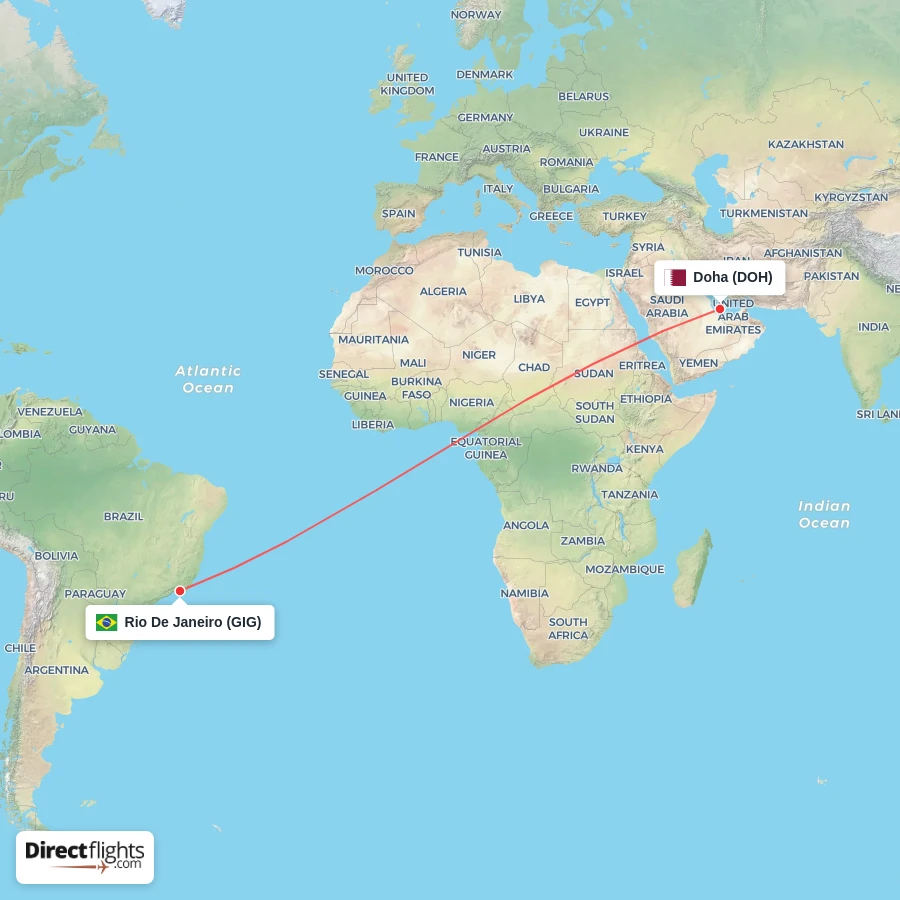 DOH - GIG route map