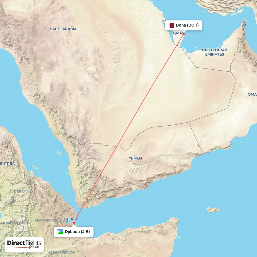 DOH - JIB route map