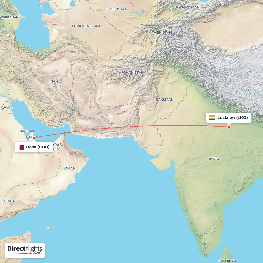 DOH - LKO route map