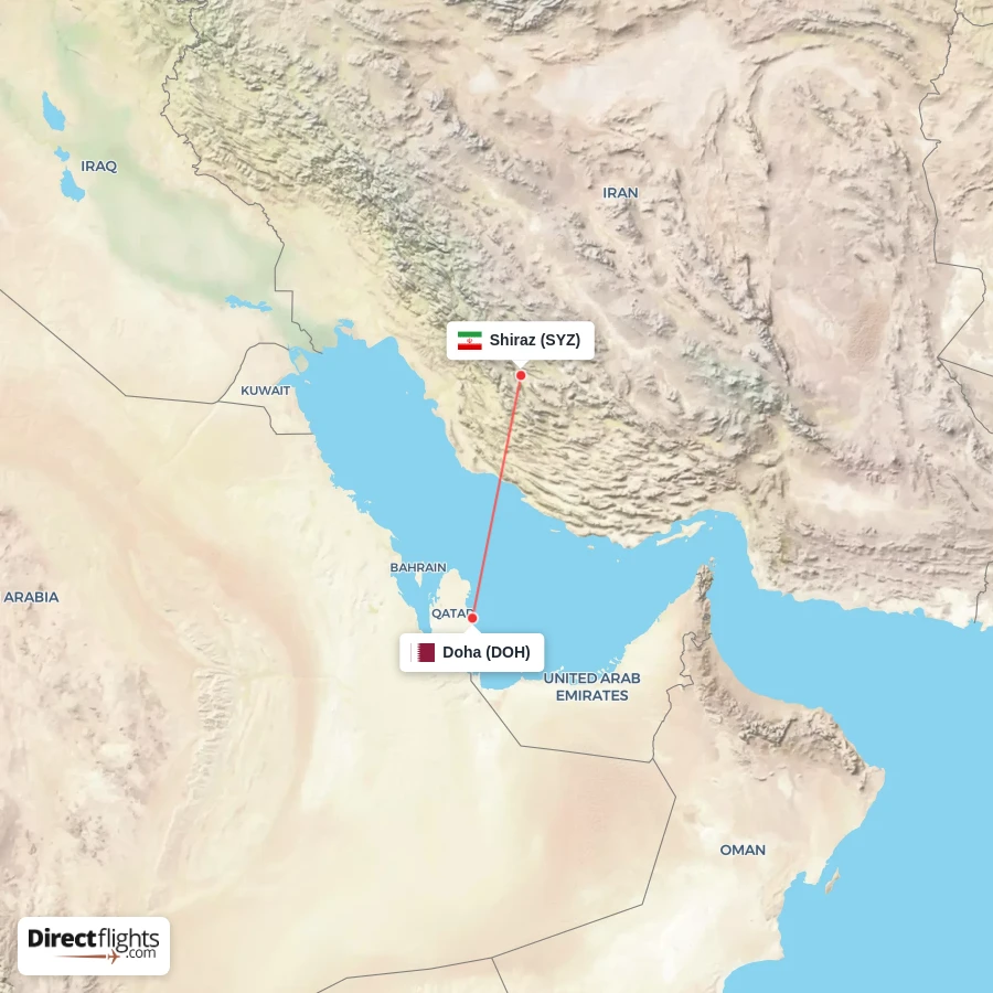 DOH - SYZ route map