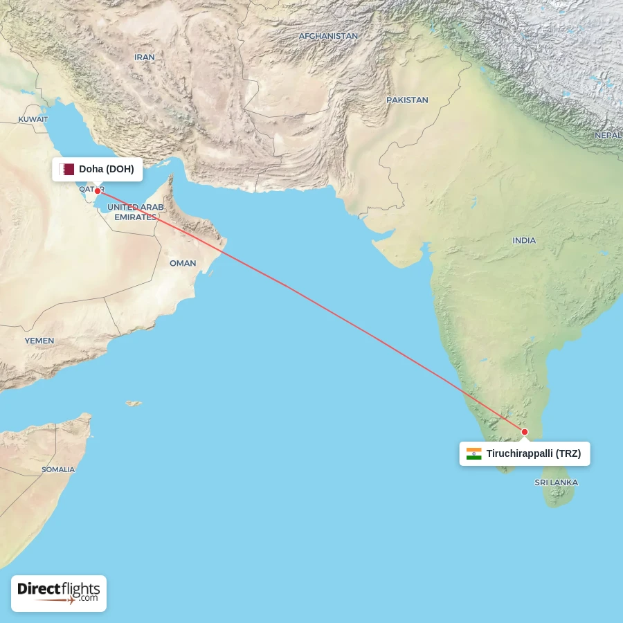 DOH - TRZ route map
