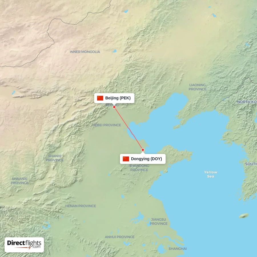 DOY - PEK route map