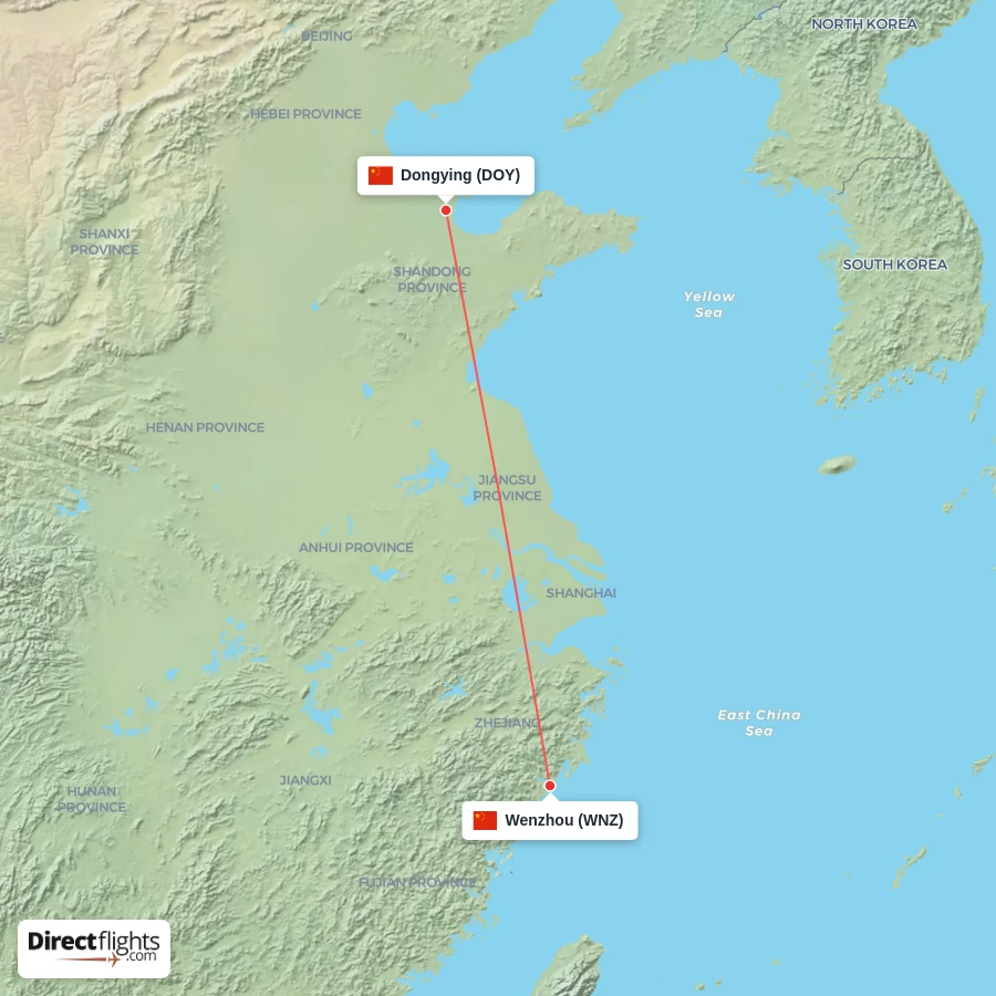 DOY - WNZ route map