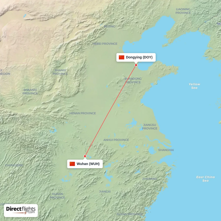 DOY - WUH route map