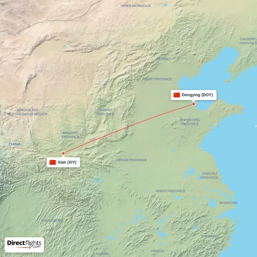 DOY - XIY route map