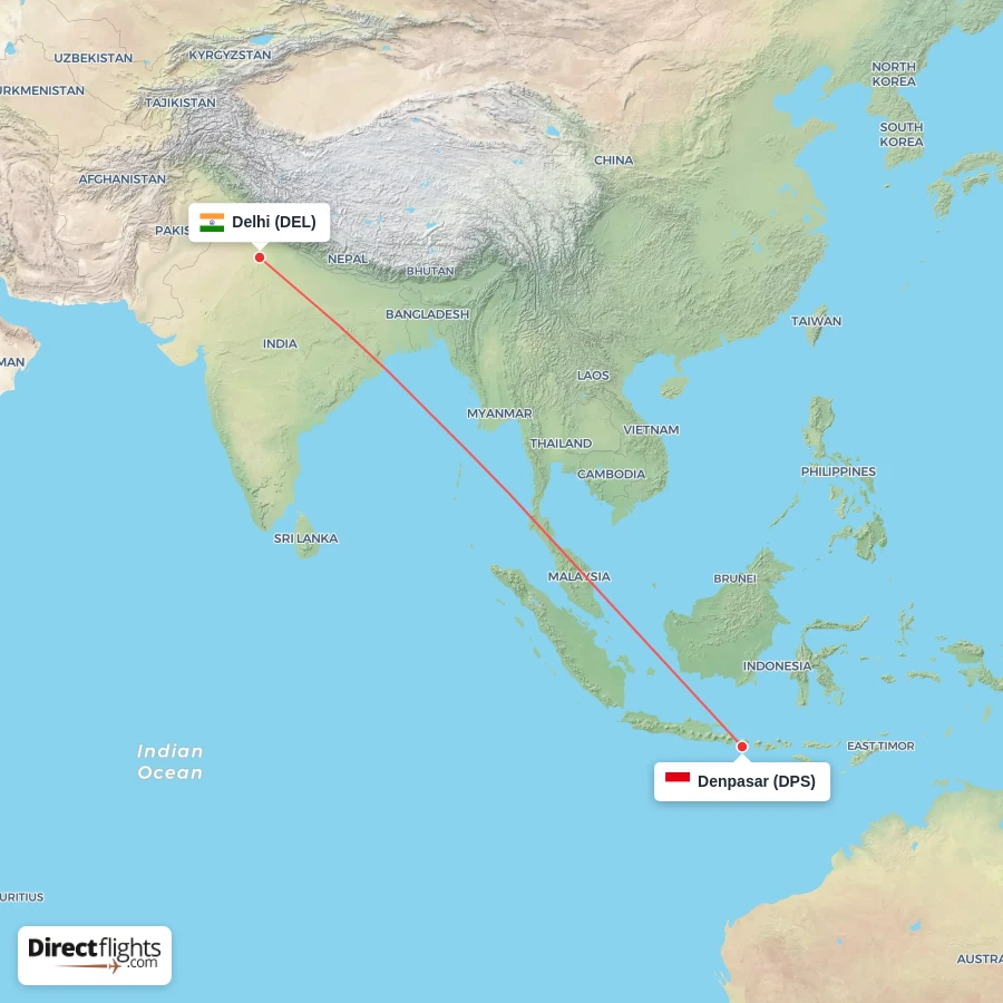 DPS - DEL route map