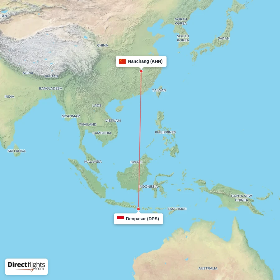 DPS - KHN route map