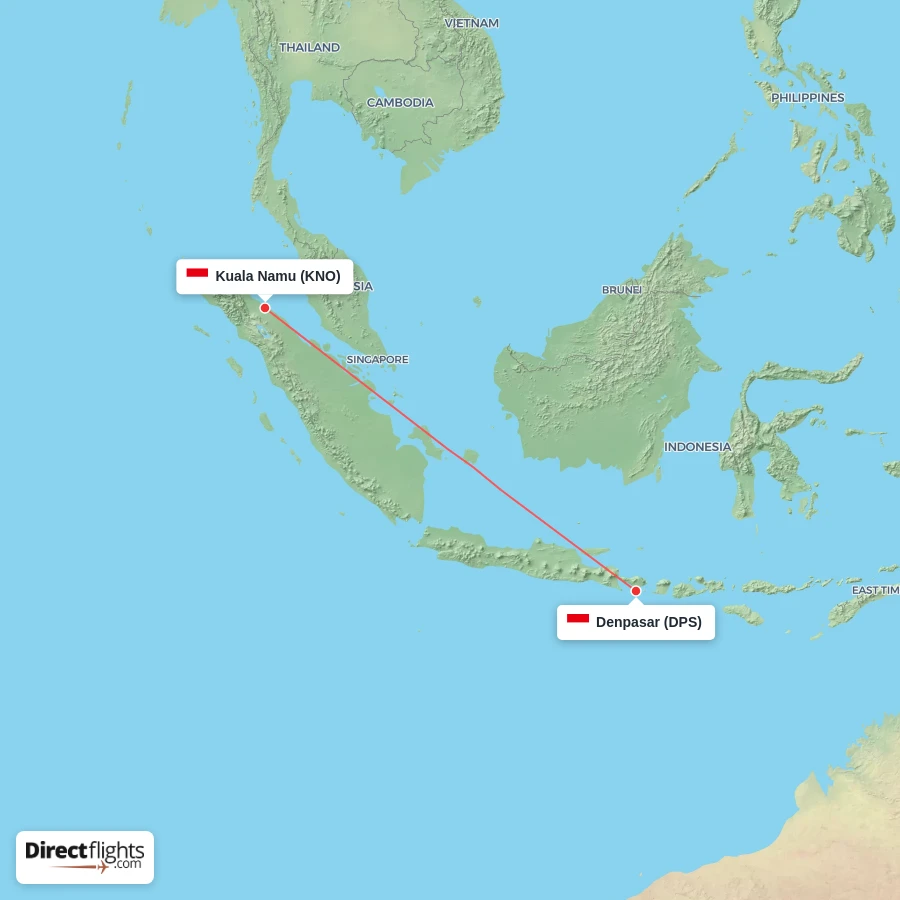 DPS - KNO route map