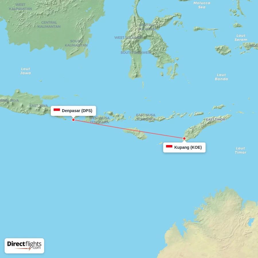 DPS - KOE route map