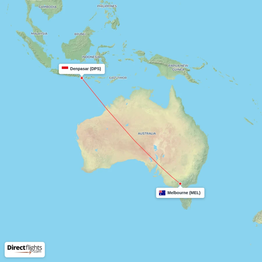 DPS - MEL route map