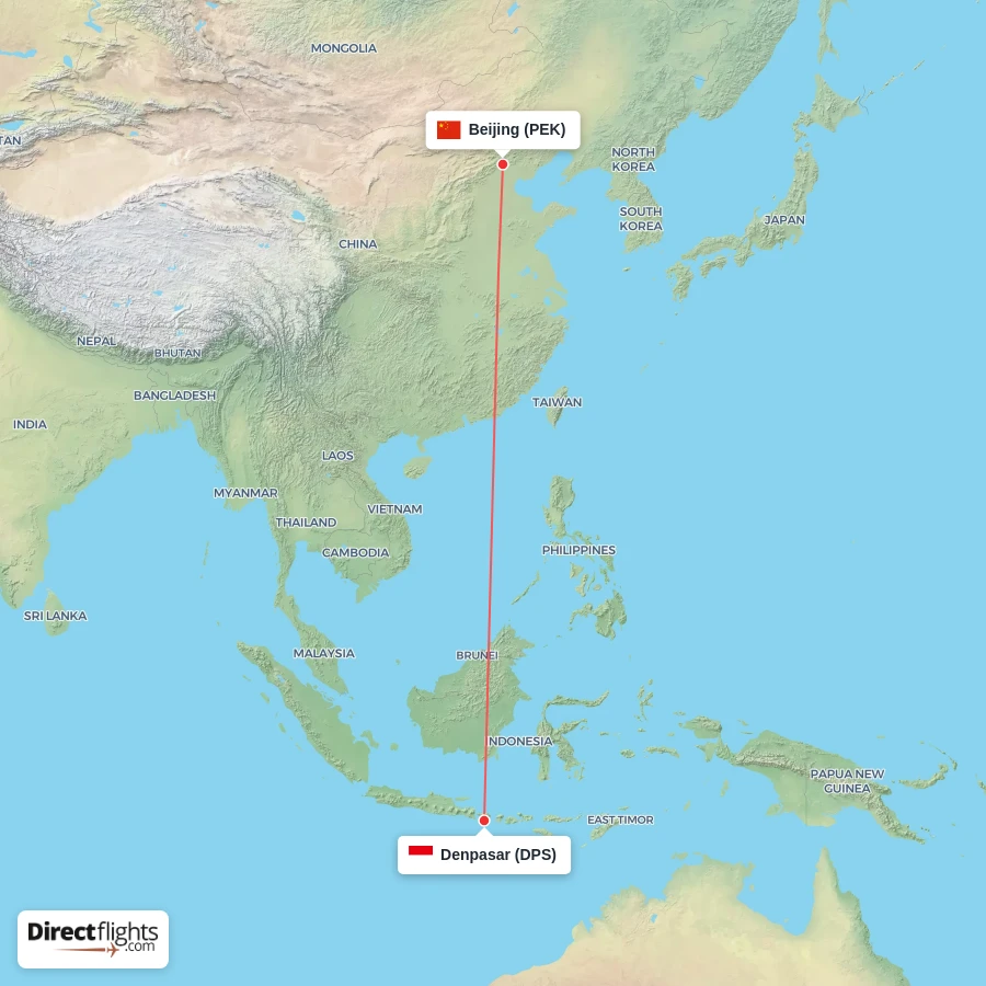 DPS - PEK route map