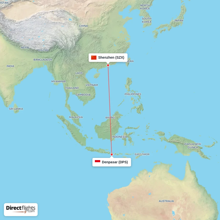 DPS - SZX route map