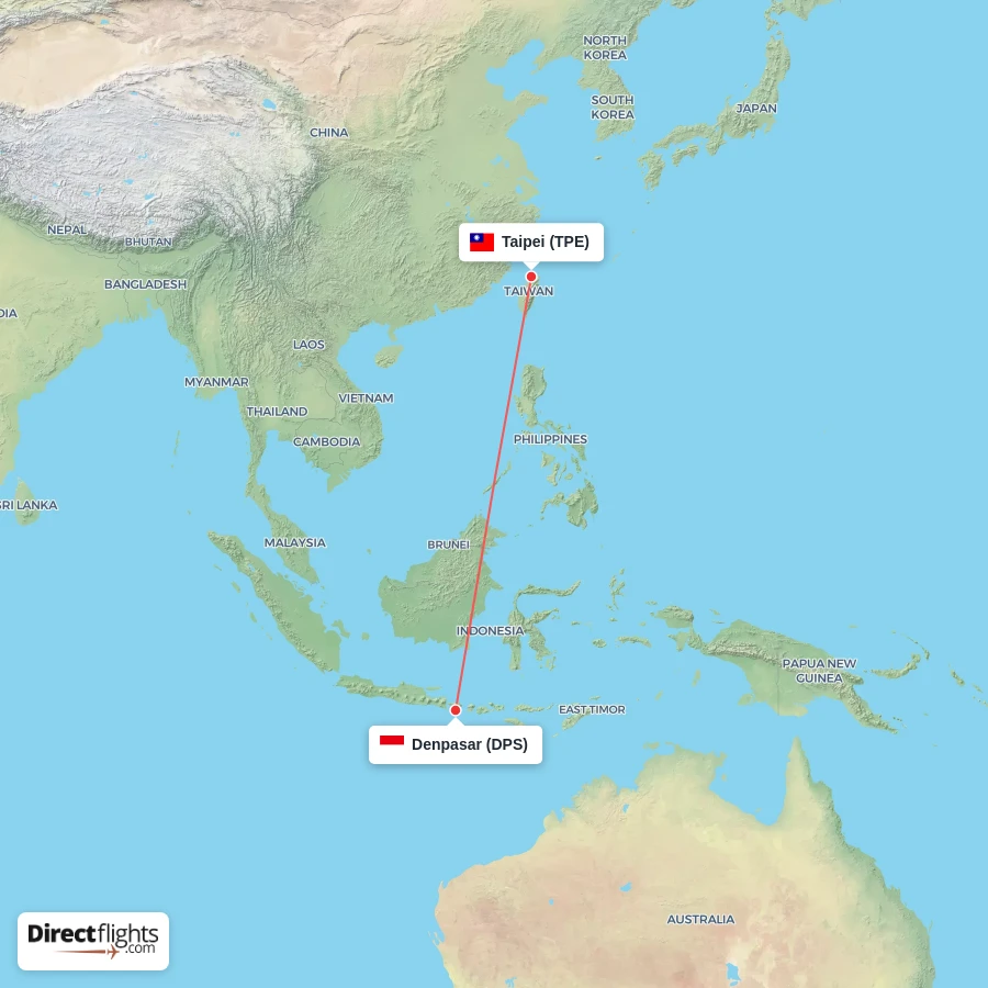 DPS - TPE route map
