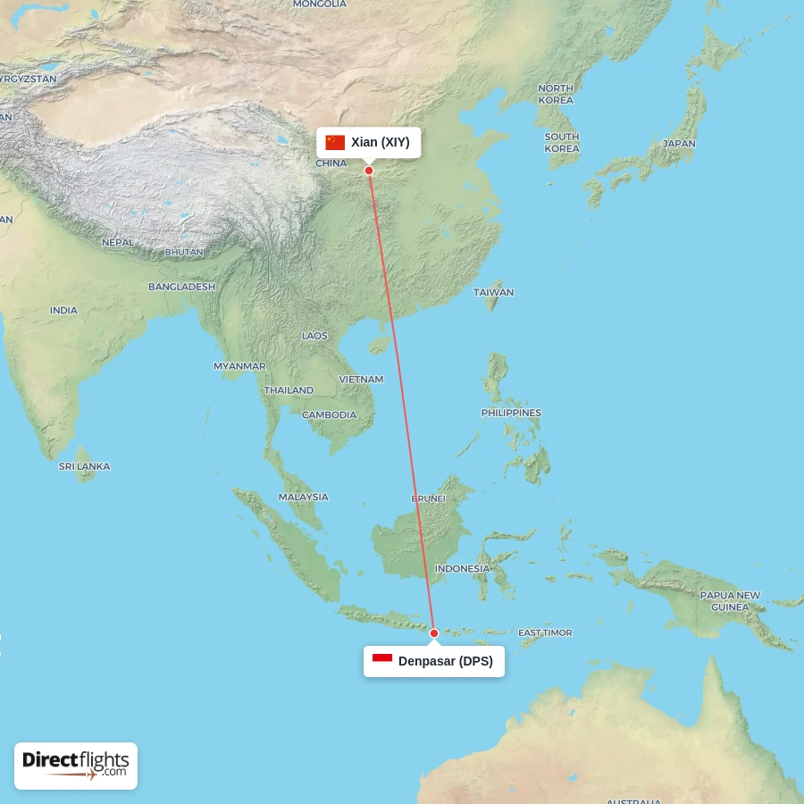DPS - XIY route map