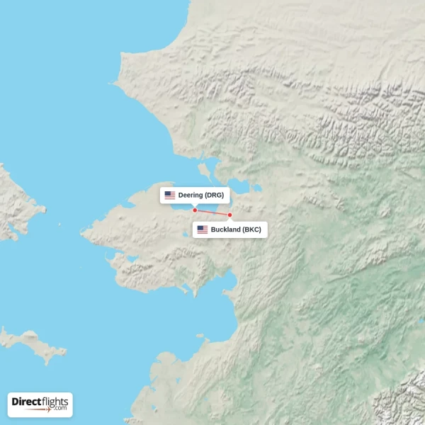 Deering - Buckland direct flight map