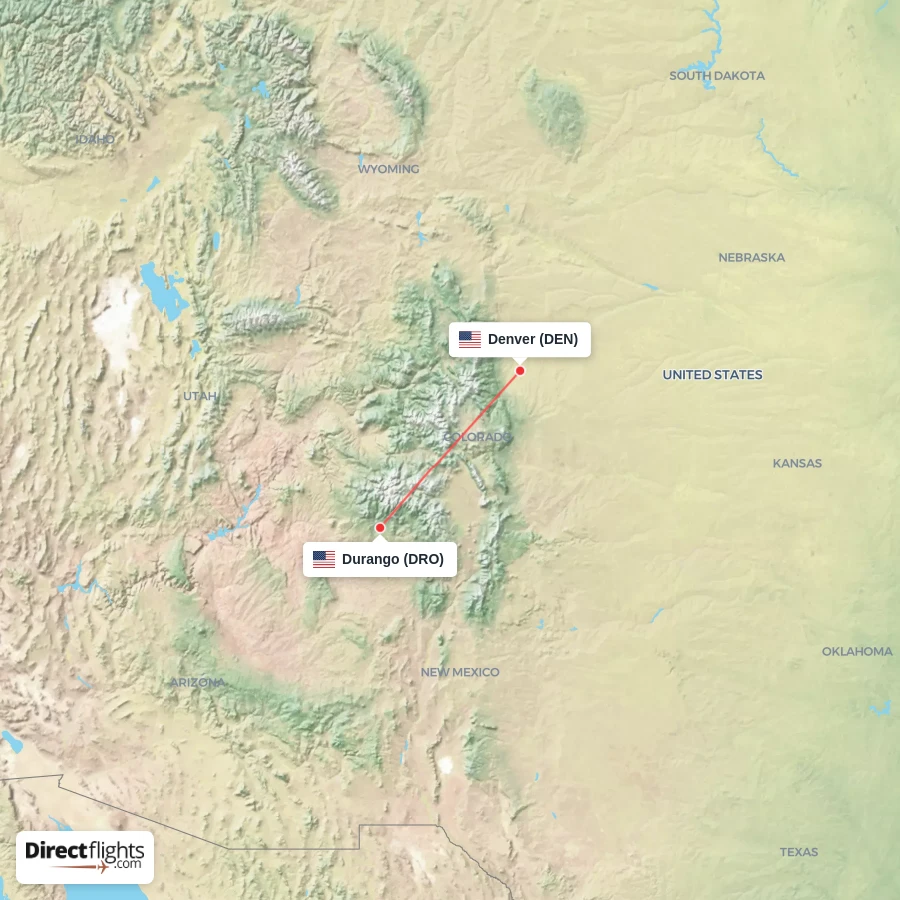 DRO - DEN route map