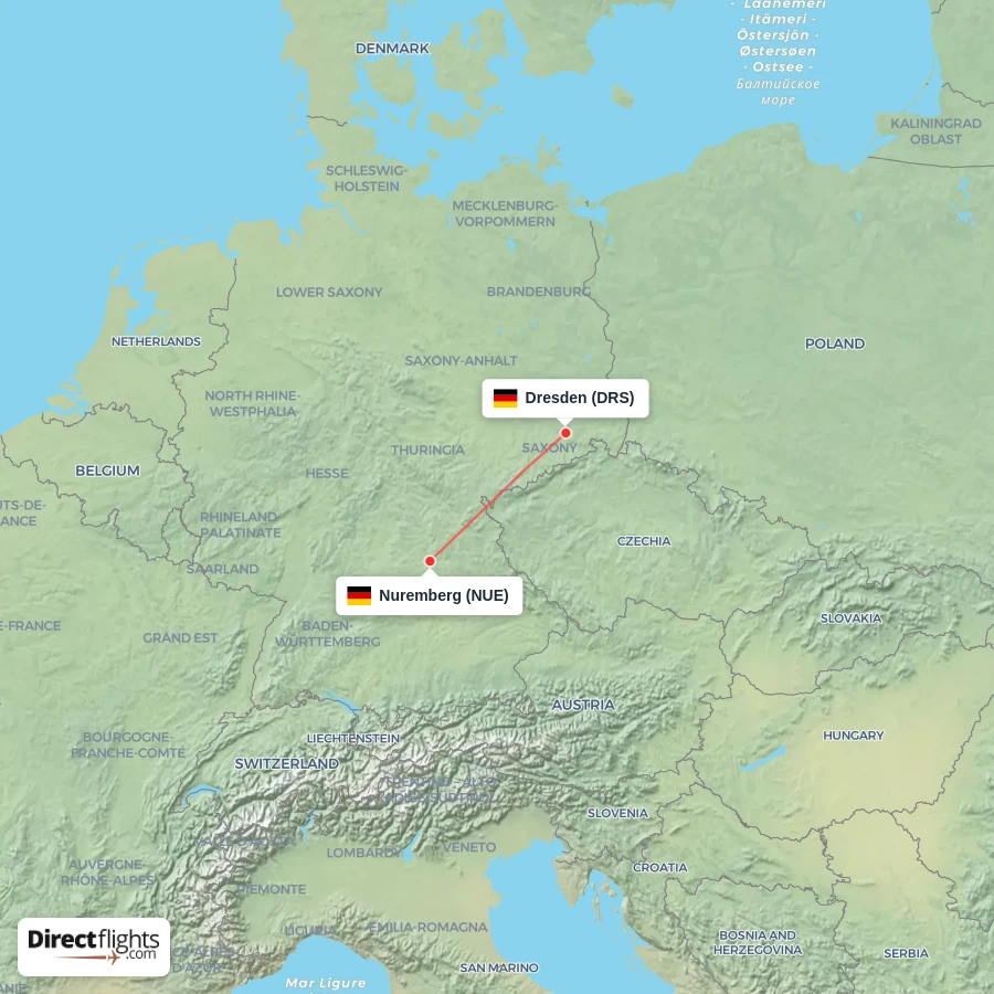 DRS - NUE route map