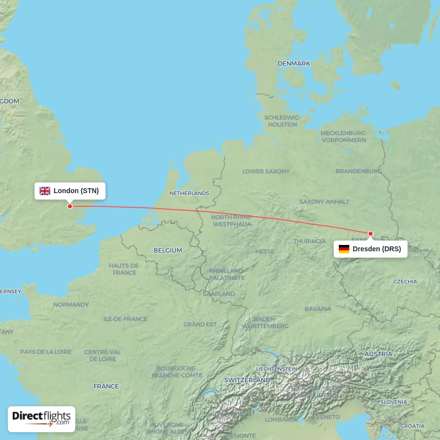 DRS - STN route map