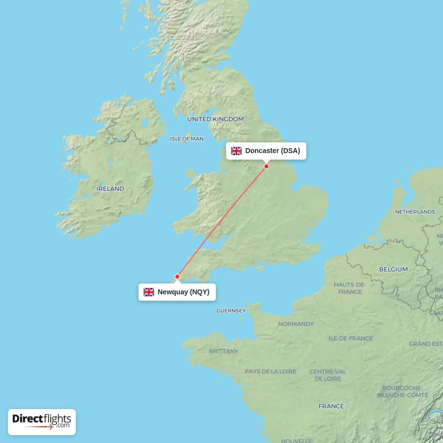 DSA - NQY route map