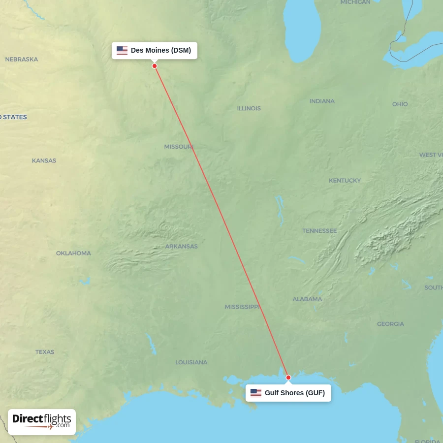 DSM - GUF route map