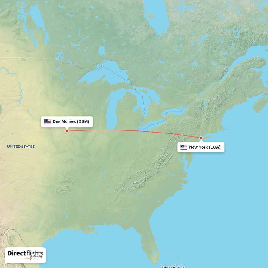 DSM - LGA route map