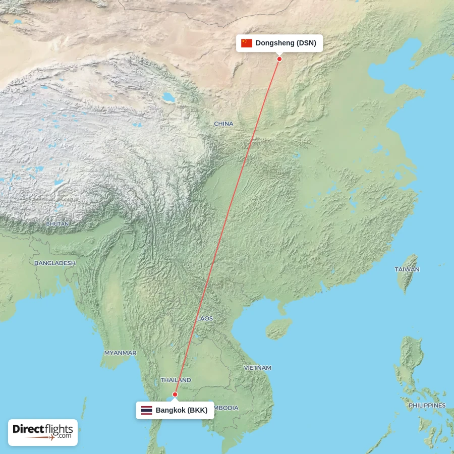 DSN - BKK route map
