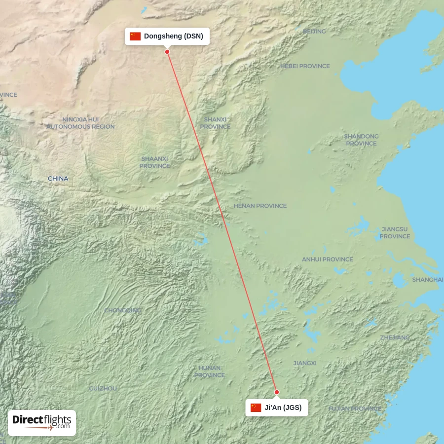 DSN - JGS route map