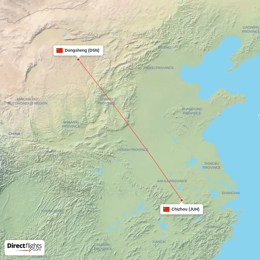 DSN - JUH route map