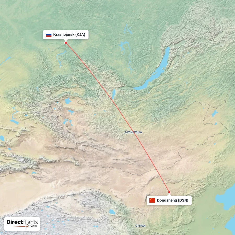 DSN - KJA route map