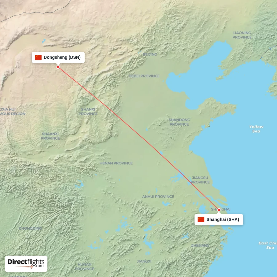 DSN - SHA route map