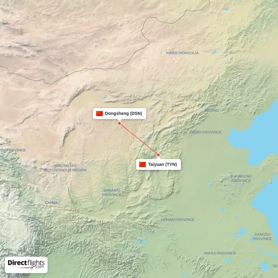 DSN - TYN route map