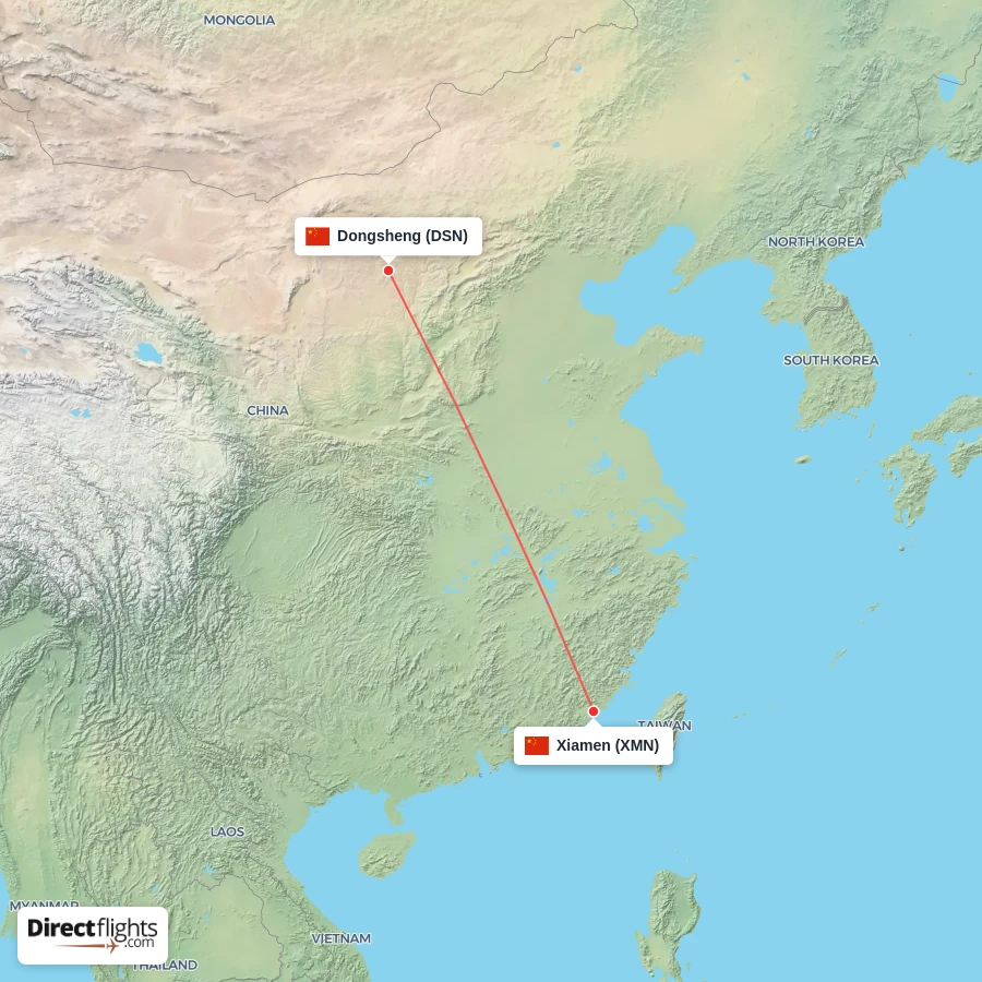 DSN - XMN route map