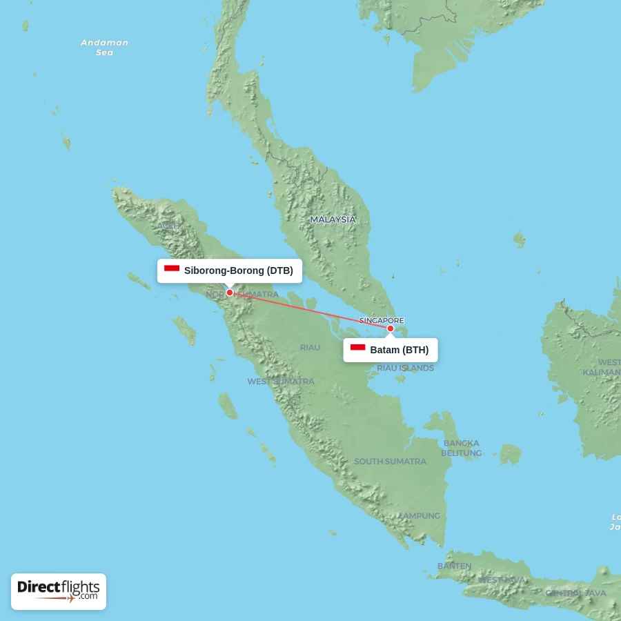 DTB - BTH route map