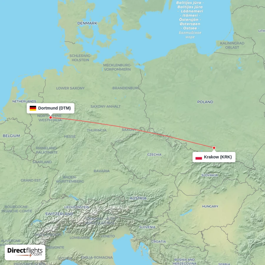 DTM - KRK route map