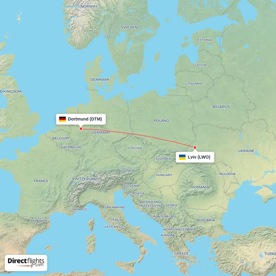 DTM - LWO route map