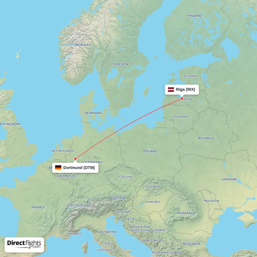 DTM - RIX route map