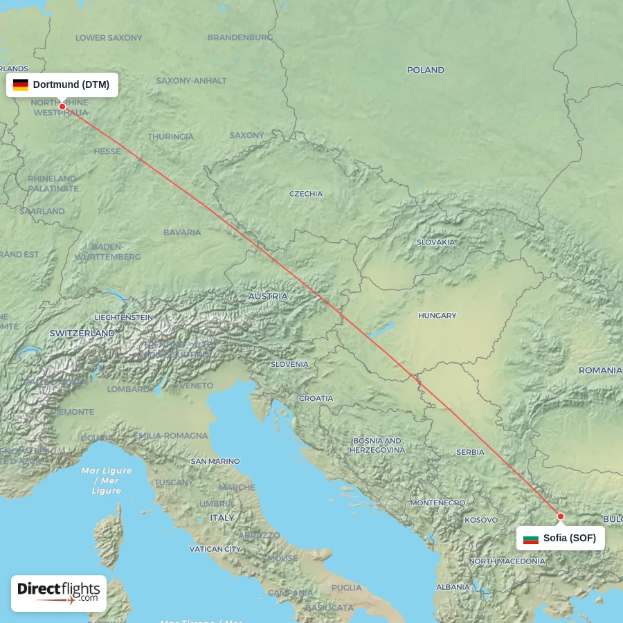 DTM - SOF route map