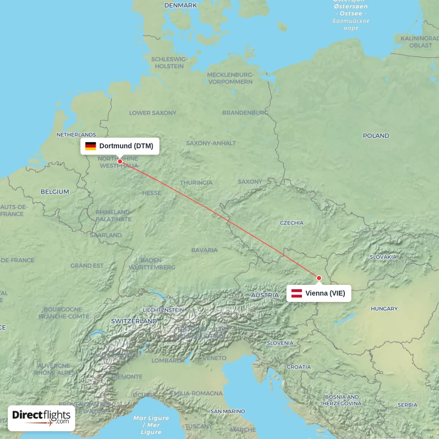 DTM - VIE route map