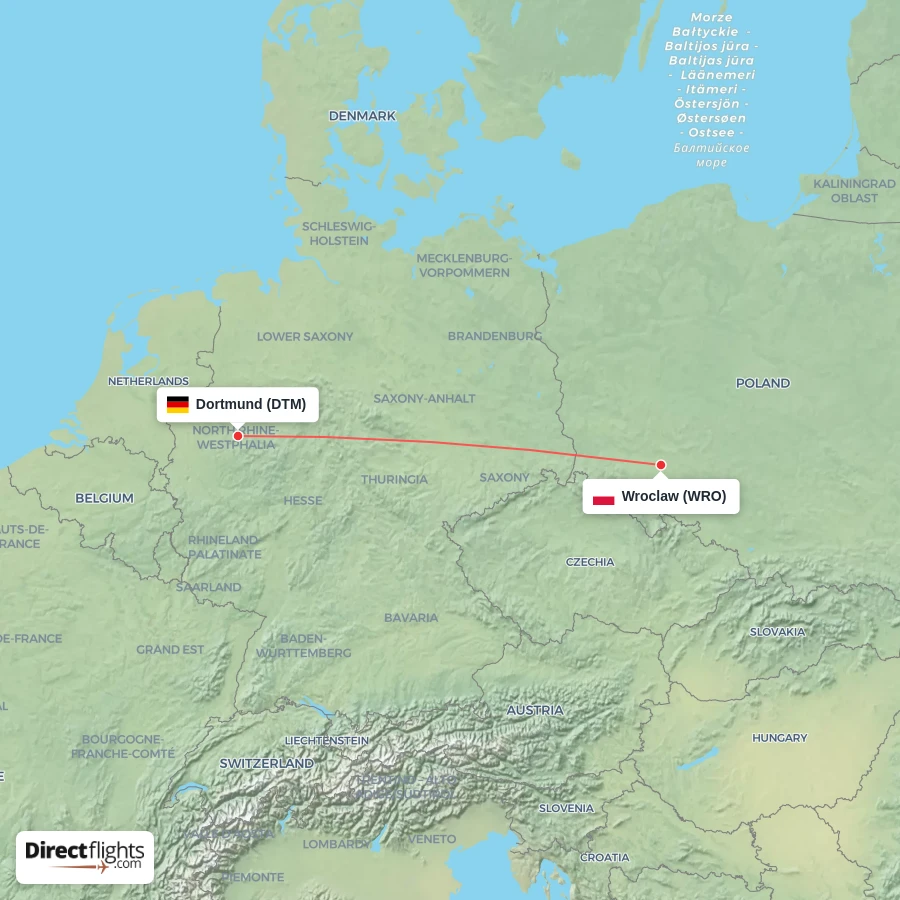 DTM - WRO route map