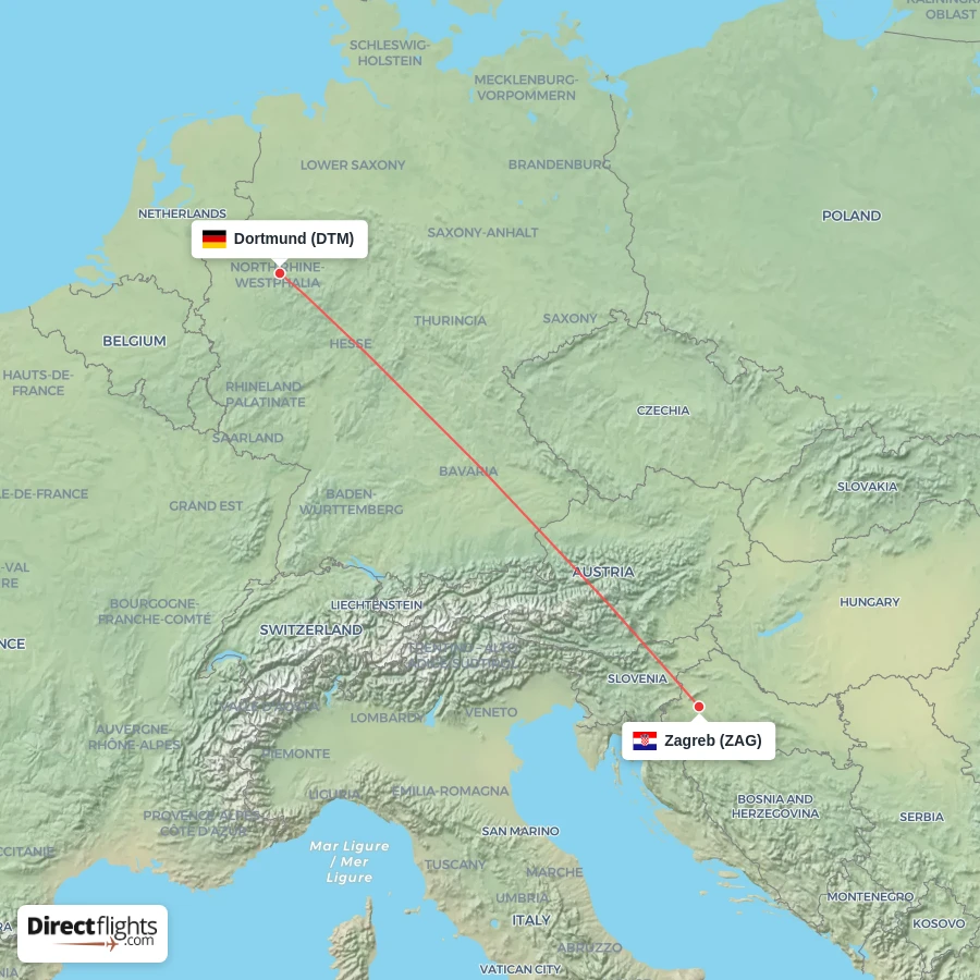 DTM - ZAG route map