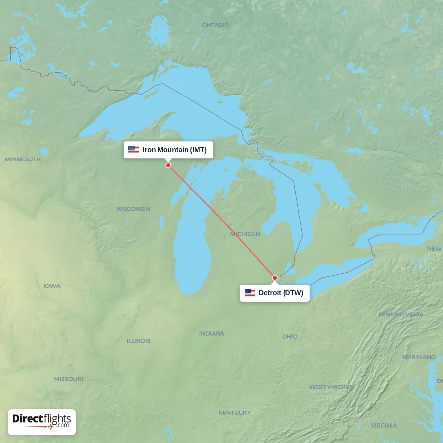 DTW - IMT route map