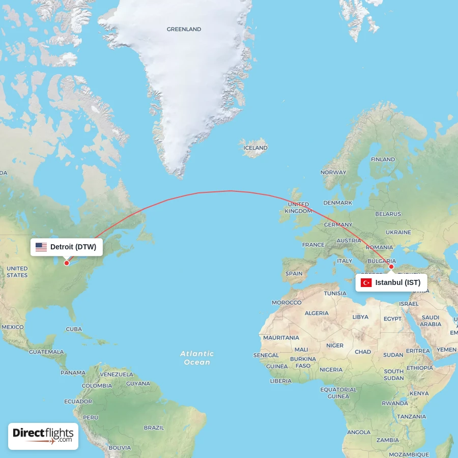 DTW - IST route map