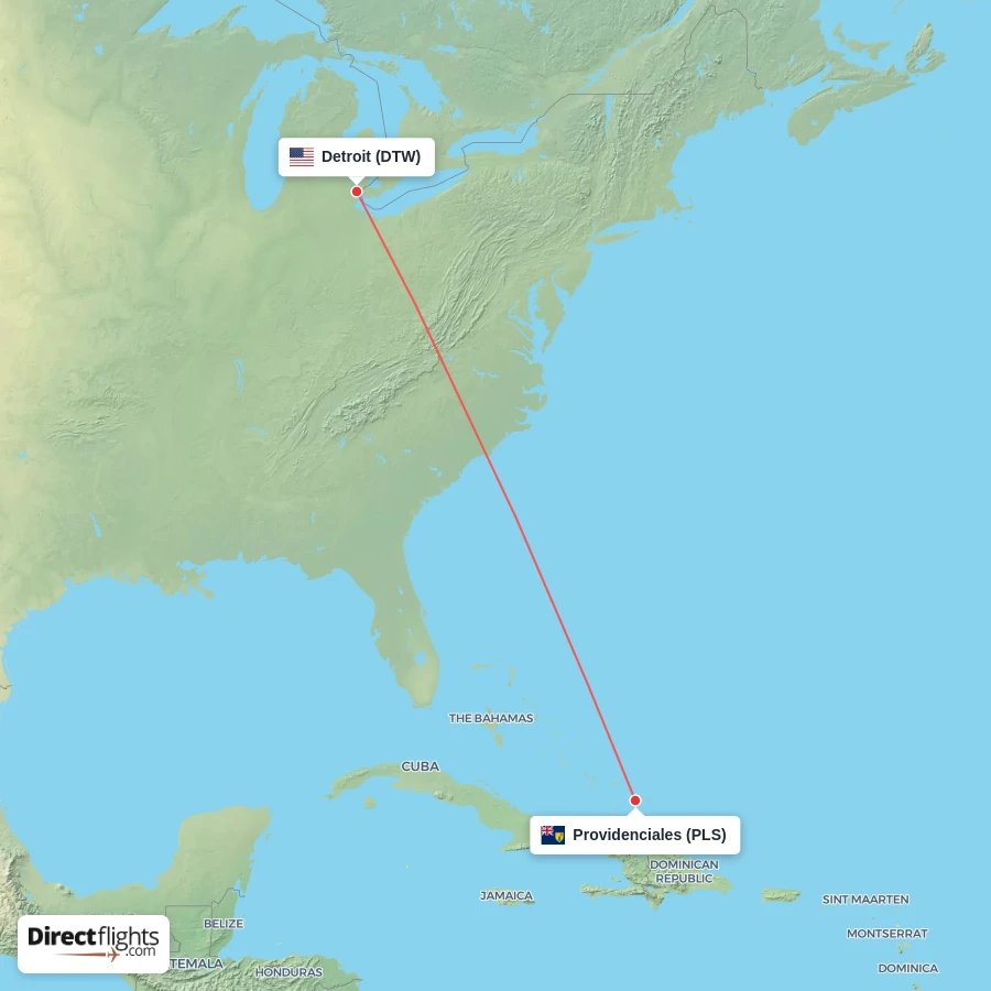 DTW - PLS route map