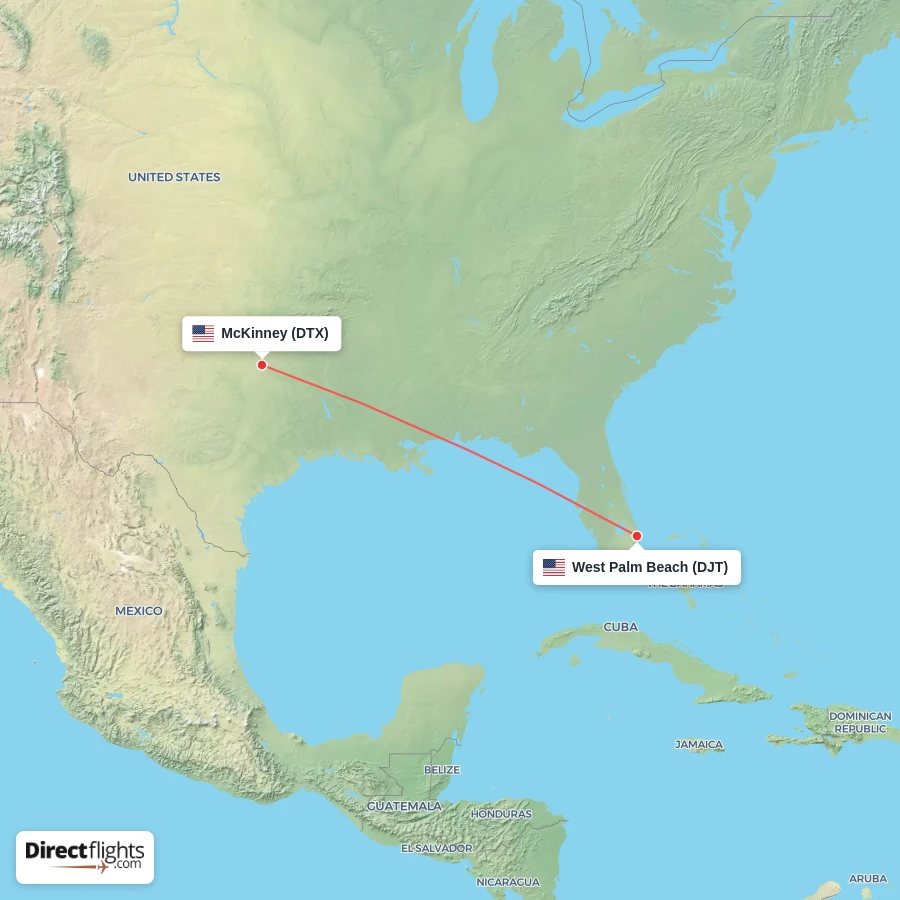 DTX - DJT route map