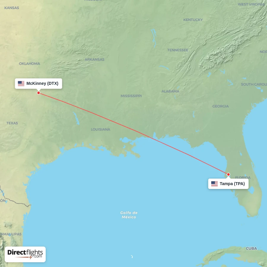 DTX - TPA route map