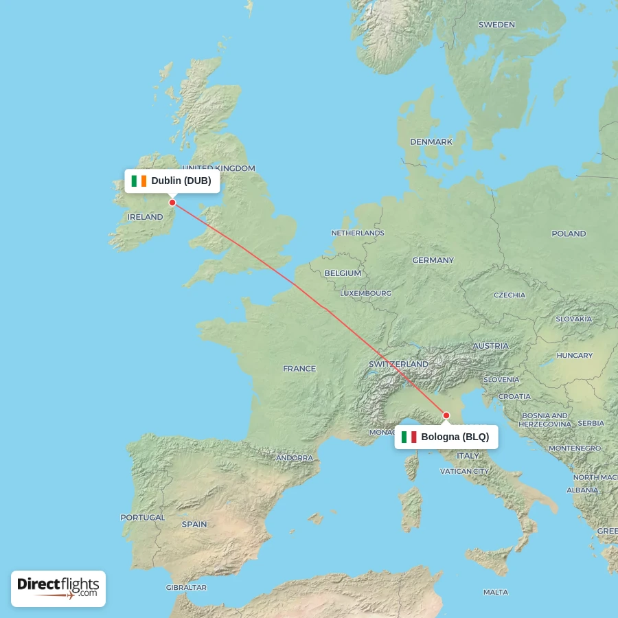 DUB - BLQ route map